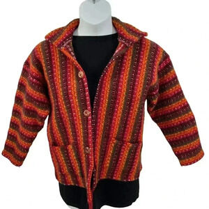 Valle Del Amanecer VTG Womens M Hand Made 100% Wool Hippie Boho